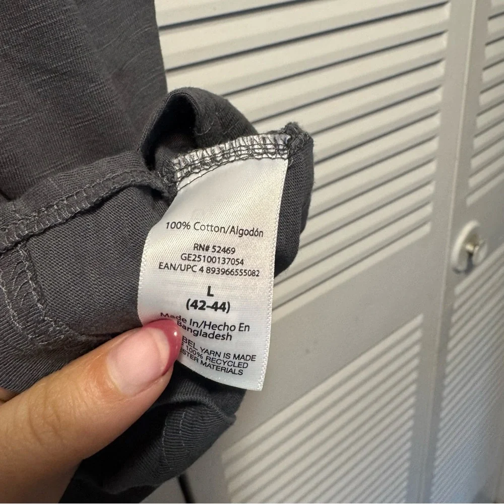 George 100% Cotton Dark Gray Button Down Short Sleeve Shirt Size L - Picture 4 of 5